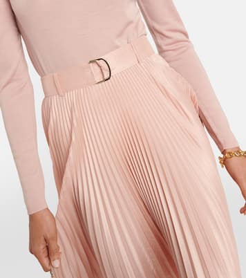 Pleated silk-blend midi skirt | Max Mara