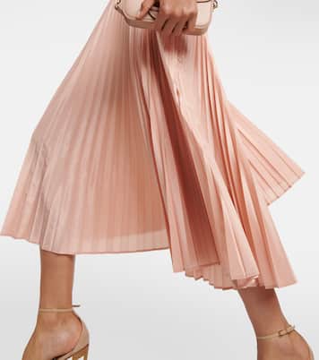 Pleated silk-blend midi skirt | Max Mara