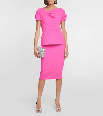 Peplum crêpe midi dress | Safiyaa