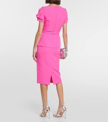 Peplum crêpe midi dress | Safiyaa
