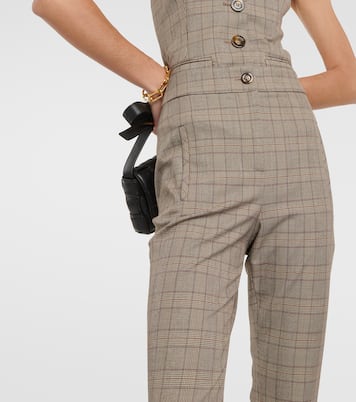 Pantaloni slim a vita alta a quadri | Veronica Beard