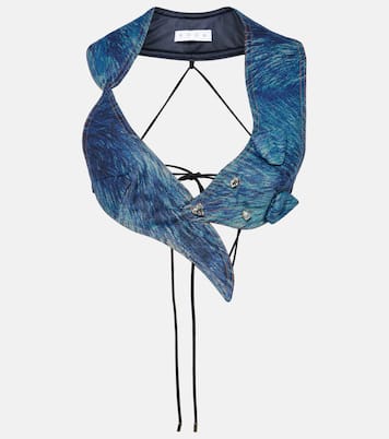 Top cropped Fox en denim estampado | Area