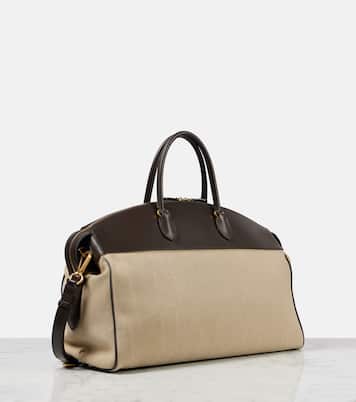 George XL leather-trimmed denim duffel bag | The Row