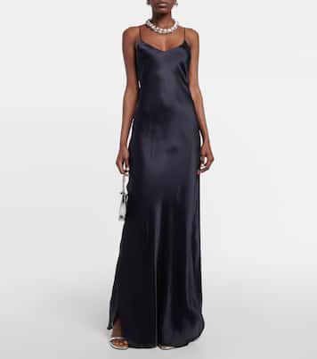 Vestido largo Cami de satén de seda | Nili Lotan