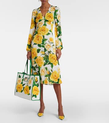 Robe midi à fleurs | Dolce&Gabbana