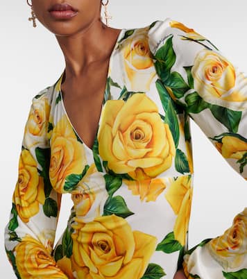 Robe midi à fleurs | Dolce&Gabbana