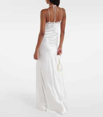 Robe longue de mariée en soie à fleurs | Rodarte