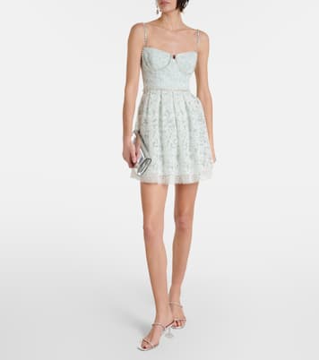 Besticktes Minikleid aus Spitze | Self-Portrait