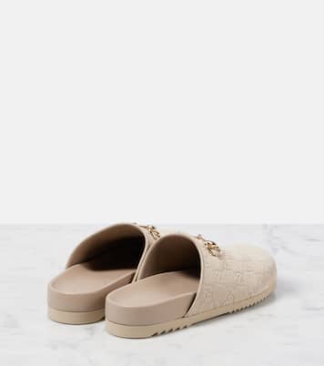 Mules Horsebit in suede GG | Gucci