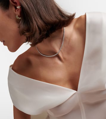 Choker Hepburn in oro bianco 18kt con diamanti | Anita Ko