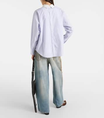Chemise brodée et rayée en coton | Acne Studios