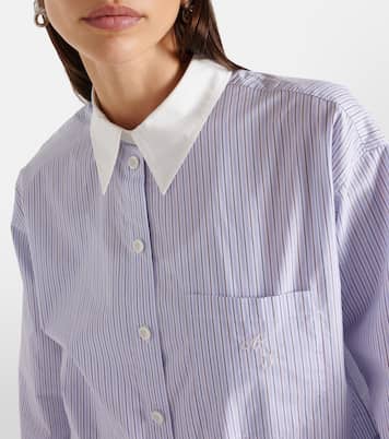 Chemise brodée et rayée en coton | Acne Studios