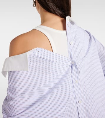 Chemise brodée et rayée en coton | Acne Studios