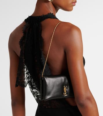 Calypso Mini leather wallet on chain | Saint Laurent