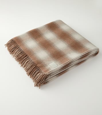 Plaid wool and cashmere flannel throw | Loro Piana