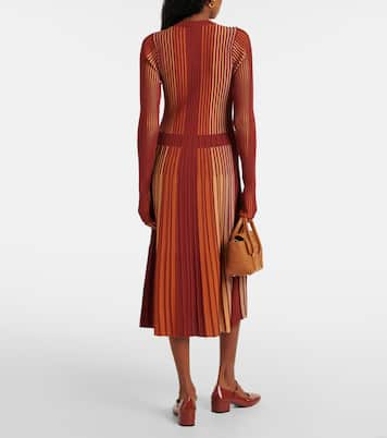 Vestido midi plisado a rayas | Tod's