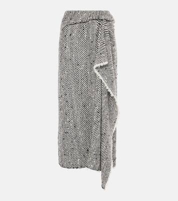 Draped herringbone midi skirt | Erdem