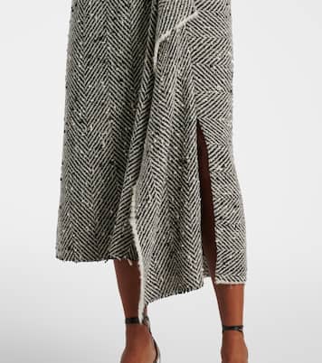 Draped herringbone midi skirt | Erdem
