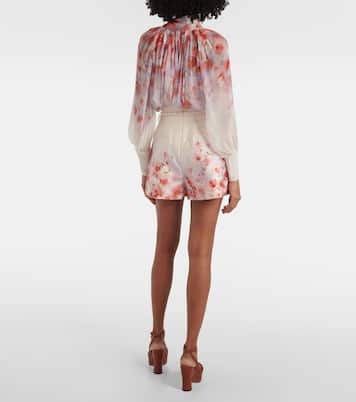 Short Crush Flat Front en soie et coton | Zimmermann