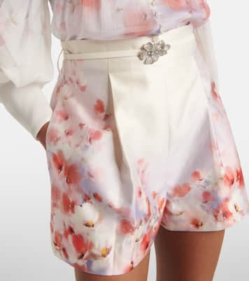 Short Crush Flat Front en soie et coton | Zimmermann