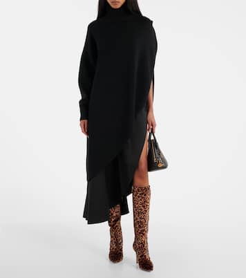 85 leopard-print velvet knee-high boots | Gianvito Rossi