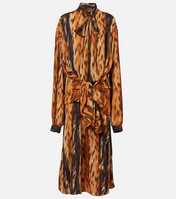 Robe midi imprimée en crêpe | Balenciaga