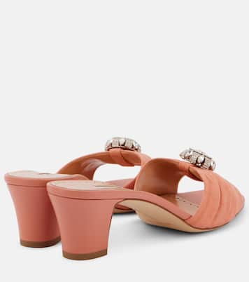 Mules en daim à ornements | Manolo Blahnik