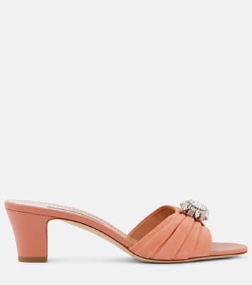 Mules en daim à ornements | Manolo Blahnik
