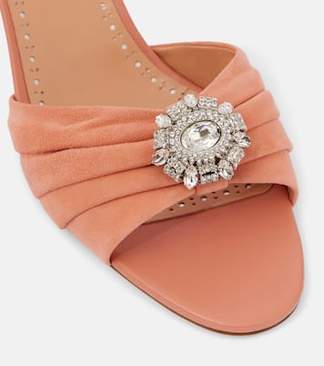 Mules en daim à ornements | Manolo Blahnik