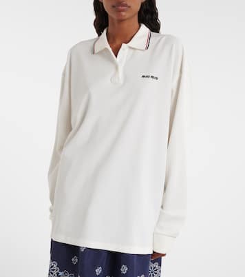 Polo en coton à logo | Miu Miu