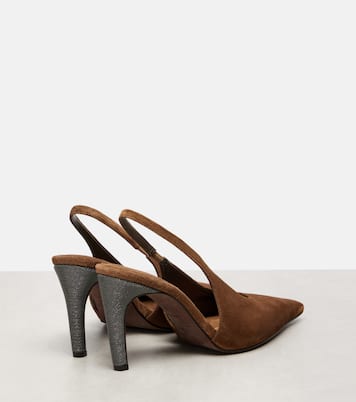 Escarpins slingback Monili en daim | Brunello Cucinelli