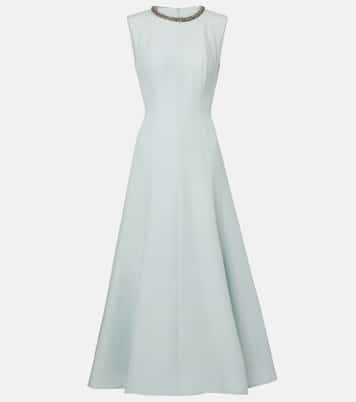 Robe midi en laine et soie à ornements | Roland Mouret
