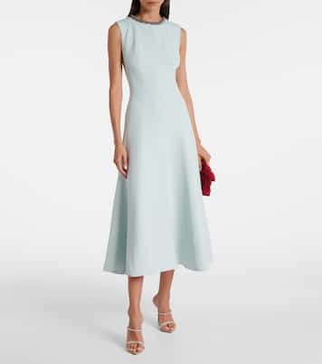 Robe midi en laine et soie à ornements | Roland Mouret