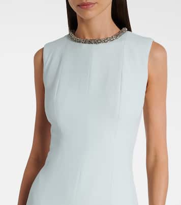 Robe midi en laine et soie à ornements | Roland Mouret
