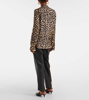 Leopard-print ruffled silk shirt | Balmain