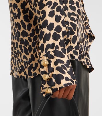 Leopard-print ruffled silk shirt | Balmain