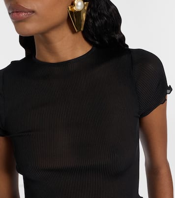 Top in seta con pizzo | Saint Laurent