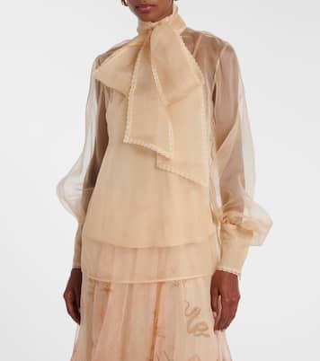 Bow-detail silk organza blouse | Zimmermann