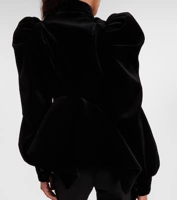 Cutout ruffled cotton velvet jacket | McQueen