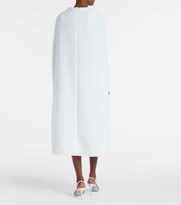 Bridal Oria caped crêpe midi dress | Safiyaa