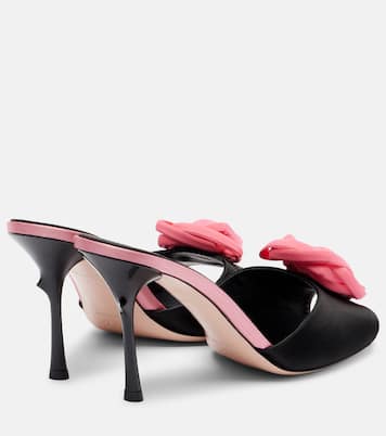 Rose Vivier 85 floral satin mules | Roger Vivier
