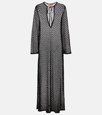 Open-knit tie-neck lamé kaftan | Missoni