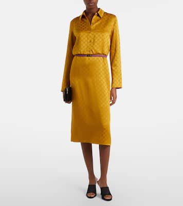 Vestido camisero en jacquard con GG  | Gucci