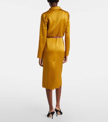 Vestido camisero en jacquard con GG  | Gucci