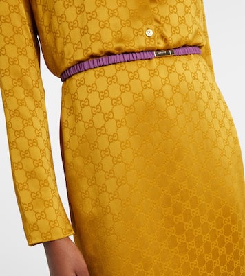 Vestido camisero en jacquard con GG  | Gucci