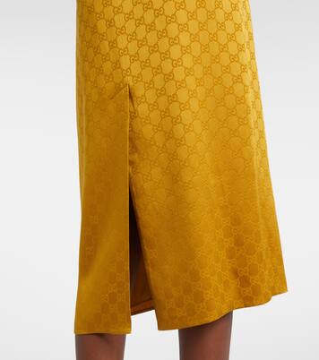 Vestido camisero en jacquard con GG  | Gucci