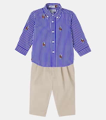 Baby Polo Bear cotton shirt and pants set | Polo Ralph Lauren Kids