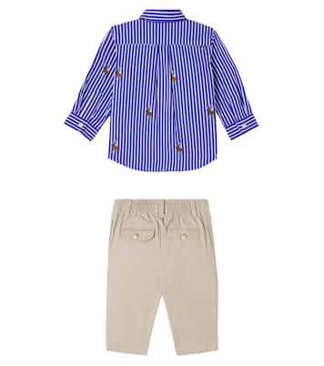 Baby Polo Bear cotton shirt and pants set | Polo Ralph Lauren Kids