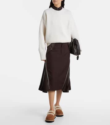 x UGG suede and shearling penny loafers | Sacai