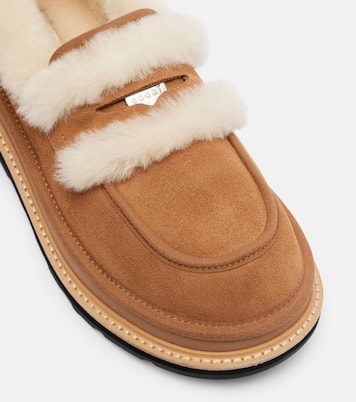 x UGG suede and shearling penny loafers | Sacai